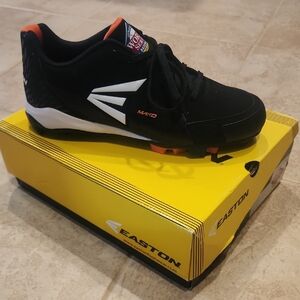 Easton Black and Orange Baseball Cleats 10